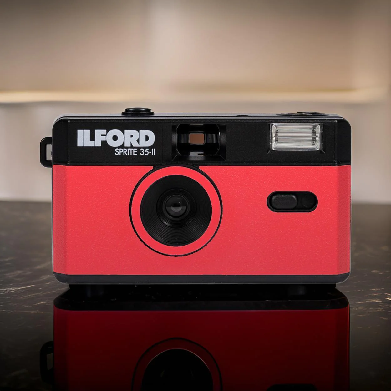 Ilford Sprite 35-II Reusable Reloadable 35mm Analog Film Camera (Red-Black) with 3x Roll Film Bundle - Image 7