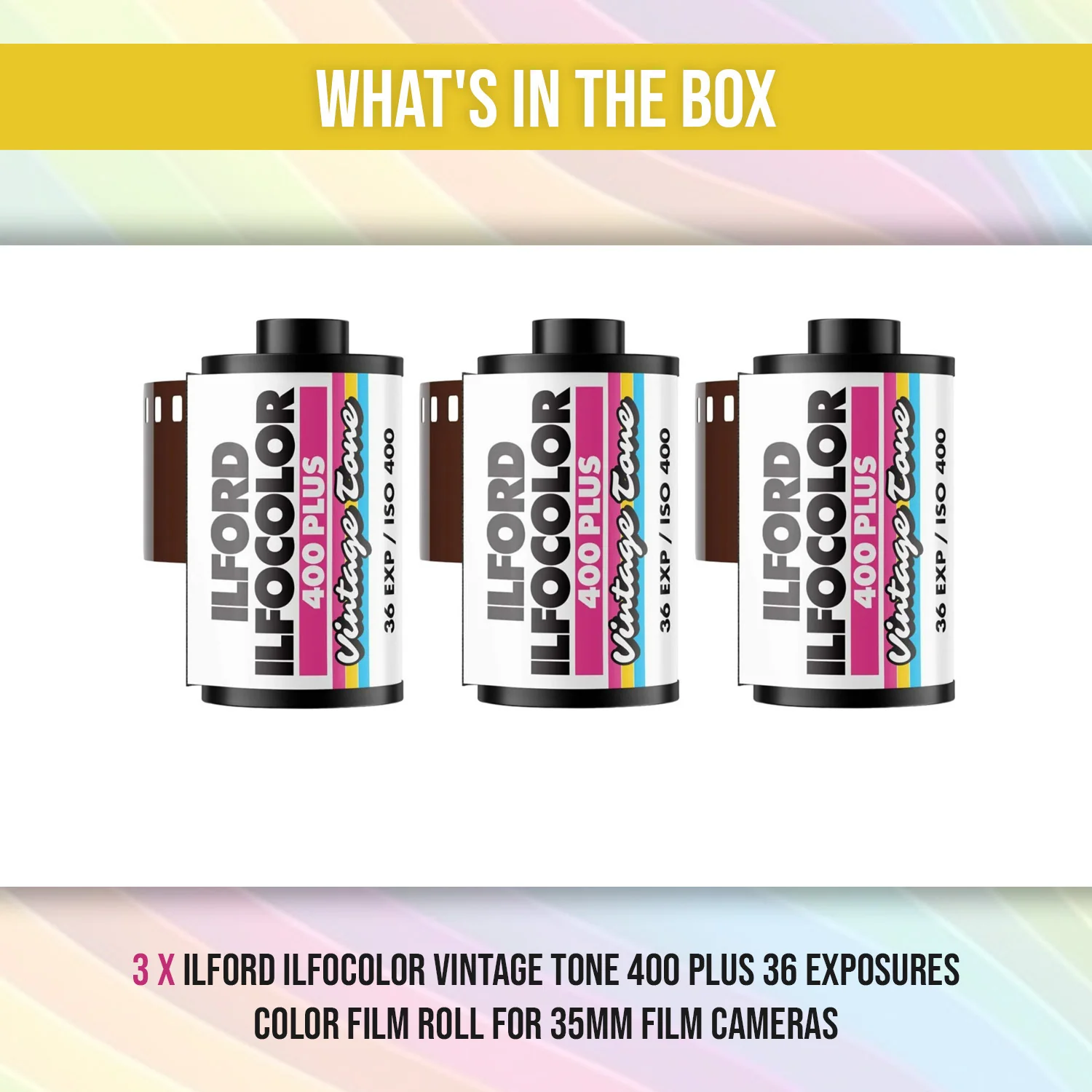 Ilford Ilfocolor Vintage Tone 400 Plus 36 Exposures Color Negative Film Roll (3-Pack) Bundle - Image 7