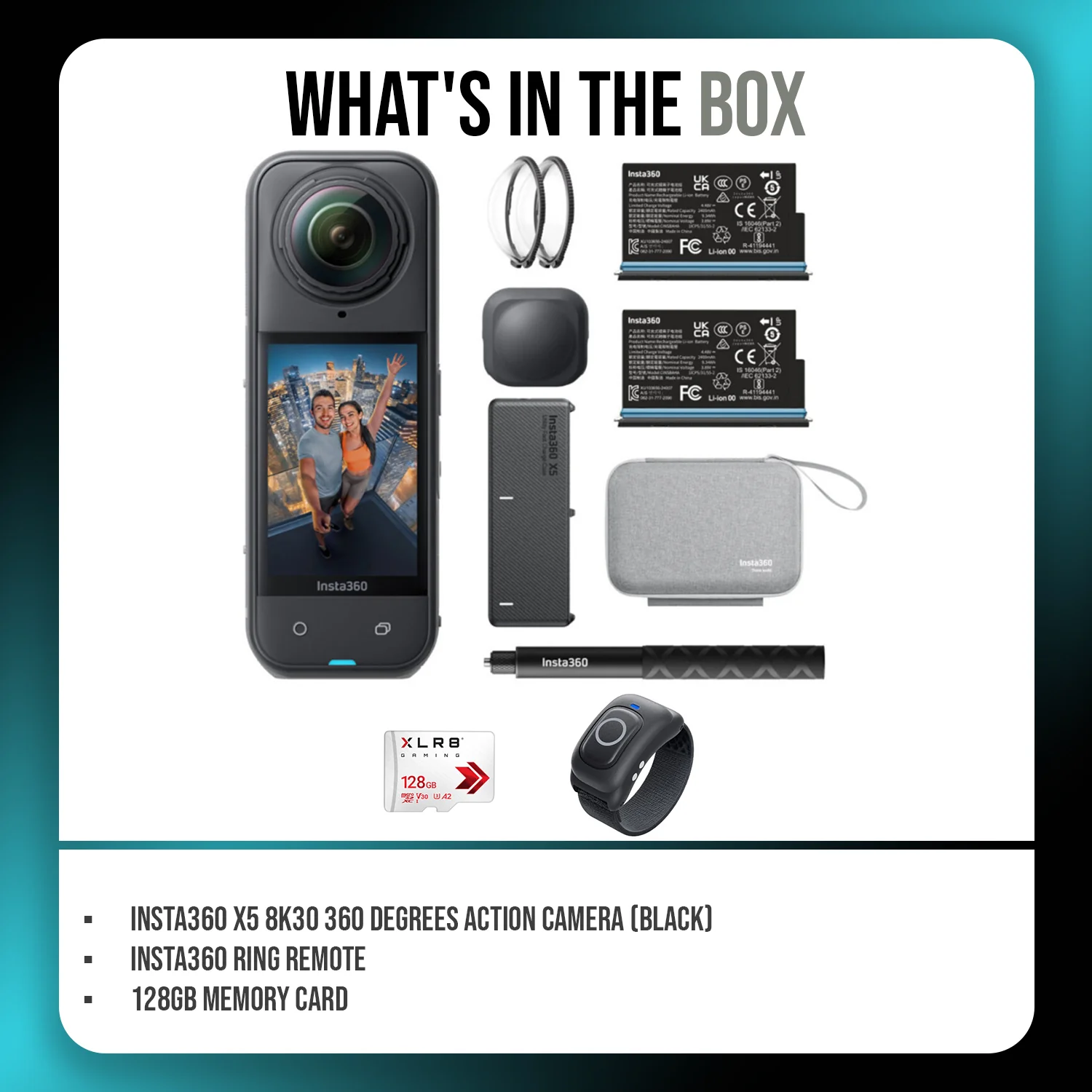 Insta360 X5 360 Action Camera Essentials with 128GB Memory Card and Ring Remote - Image 8