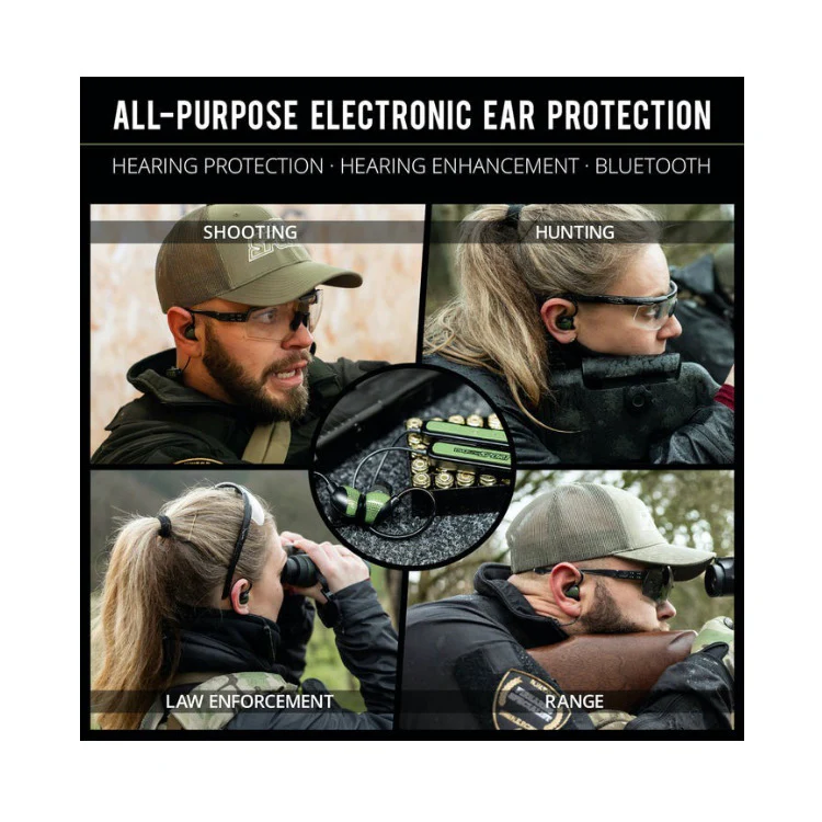 ADVANCE BT 2.0 Tactical Earbuds with Bluetooth, 26 NRR, OD Green & Black - Image 4