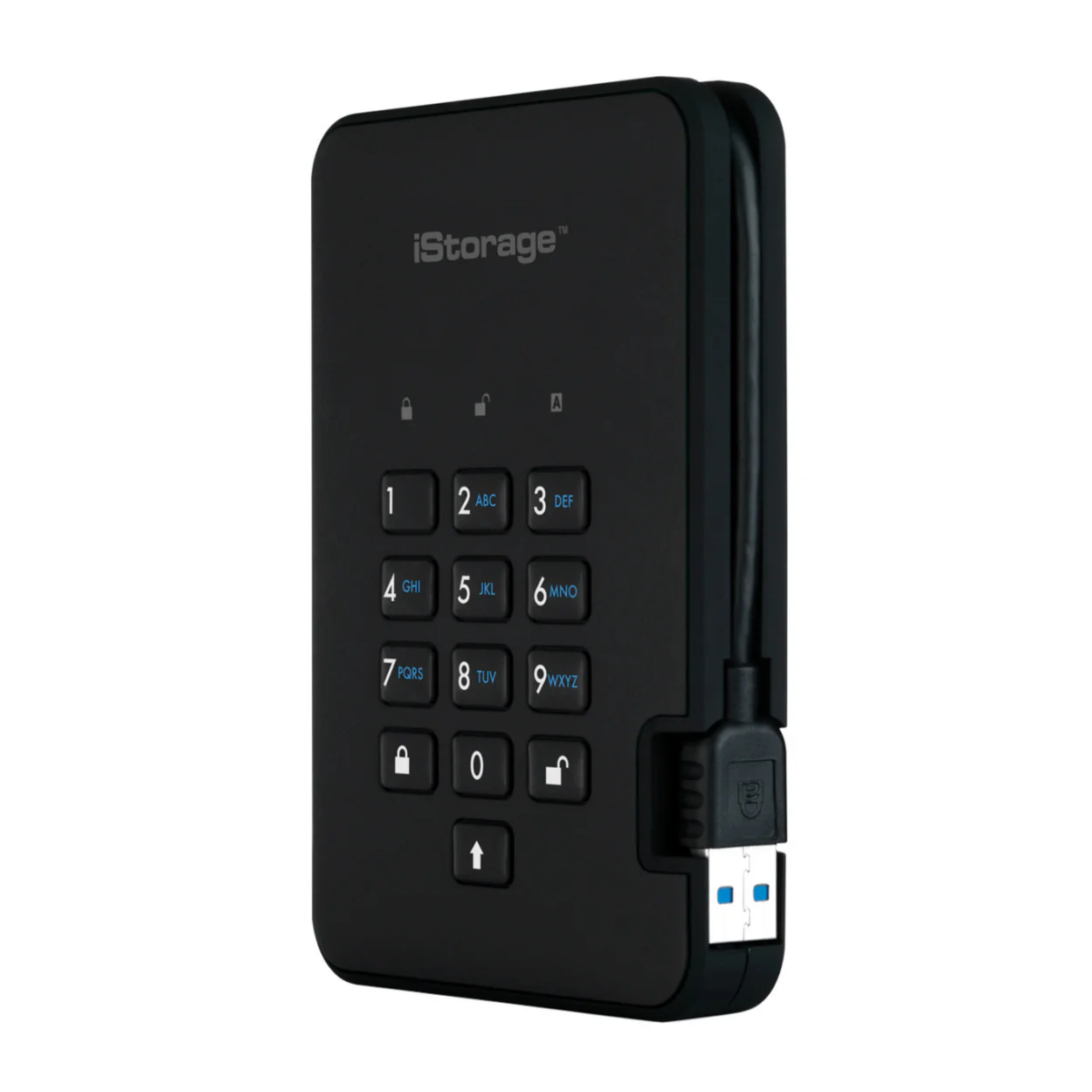 iStorage diskAshur2 USB 3.1 4TB  Encrypted Portable SSD (Phantom Black) - Image 2