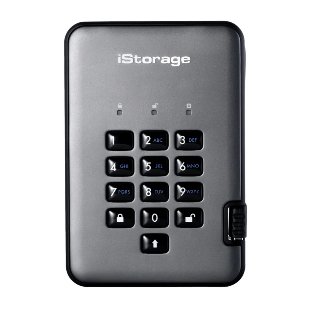iStorage diskAshur PRO2 USB 3.1 5TB Encrypted Portable HDD