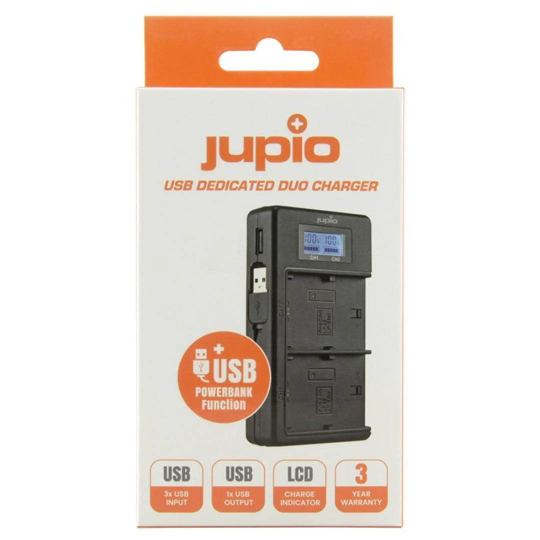 Jupio USB Dedicated Duo Charger LCD LP-E17 for Canon with LED Charging Display - Image 2