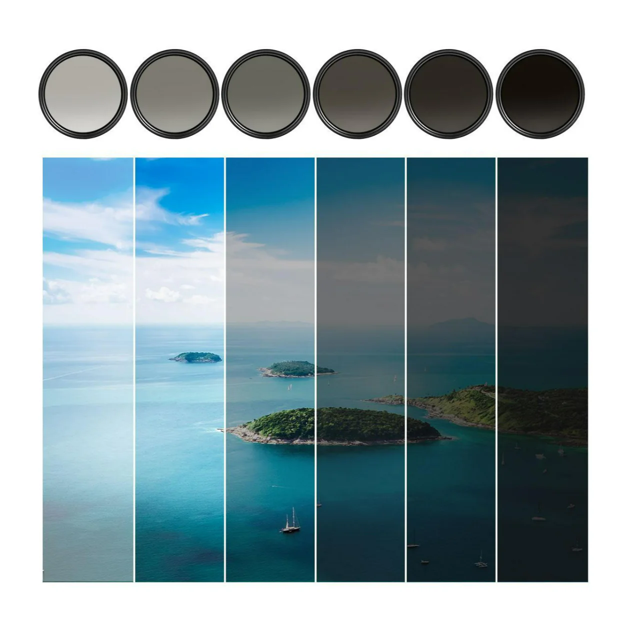 K&F Concept Variable Fader ND2-ND400, 55 mm HD Filter Lens with Cleaning Cloth - Image 6