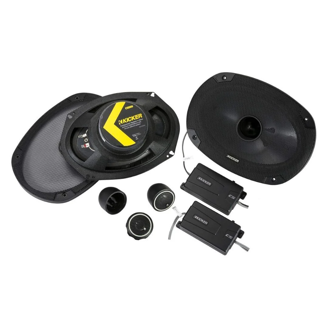 Kicker CS-Series 6x9-Inch Pair of Car Audio Poly-Foam Surround Dual Component Speakers (Black) - Image 2