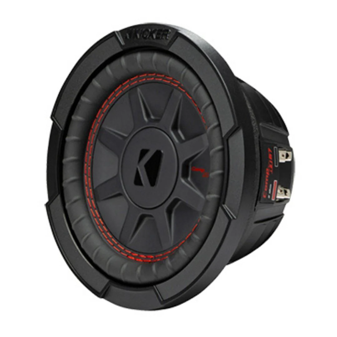 Kicker CompRT 6.75-Inch 2 Ohm Red Double Stitch Subwoofer with Heat Management (Black) - Image 2