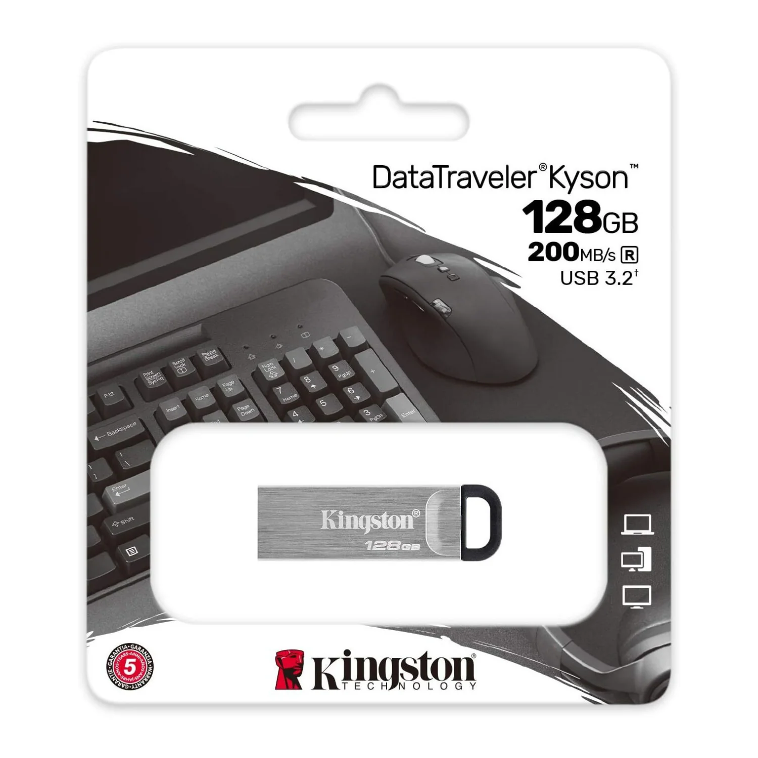 Kingston 128GB DataTraveler Kyson 200MBPS Read 60MBPS Write Speed Flash Drive (5-Pack) Bundle - Image 7