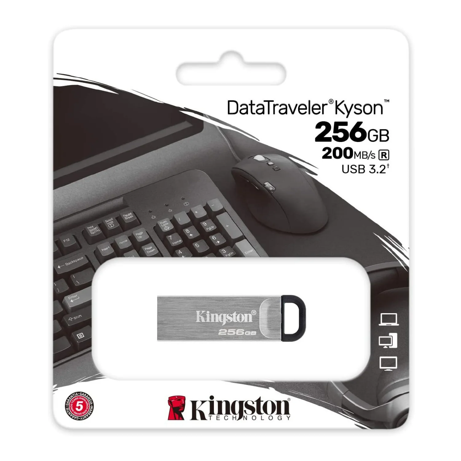 Kingston 256GB DataTraveler Kyson 200MB/s Read 60MB/s Write Speed Flash Drive - Image 4