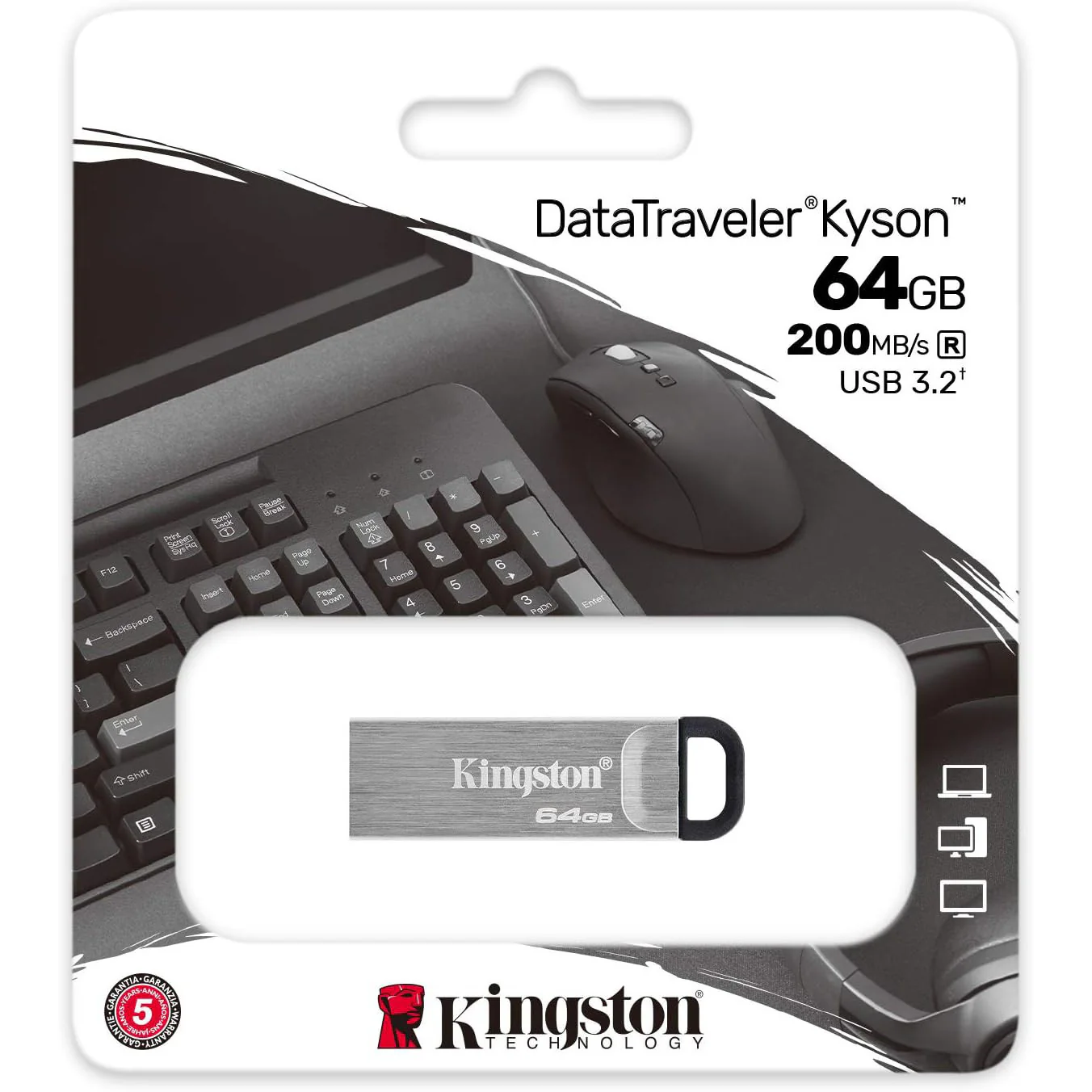 Kingston 64GB DataTraveler Kyson USB 3.2 Gen 1 200MB/s Read Metal Flash Drive (10-pack) - Image 7