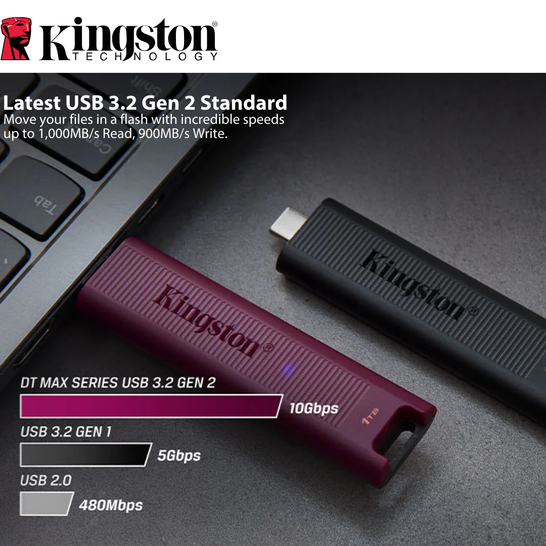 Kingston DataTraveler Max Type-A 256GB USB Flash Drive (2-Pack) with Keychain Rings Bundle - Image 3