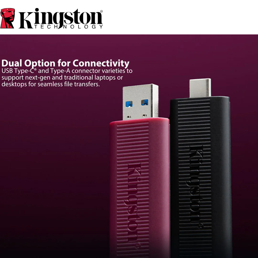 Kingston DataTraveler Max Type-A 256GB USB Flash Drive (2-Pack) with Keychain Rings Bundle - Image 4