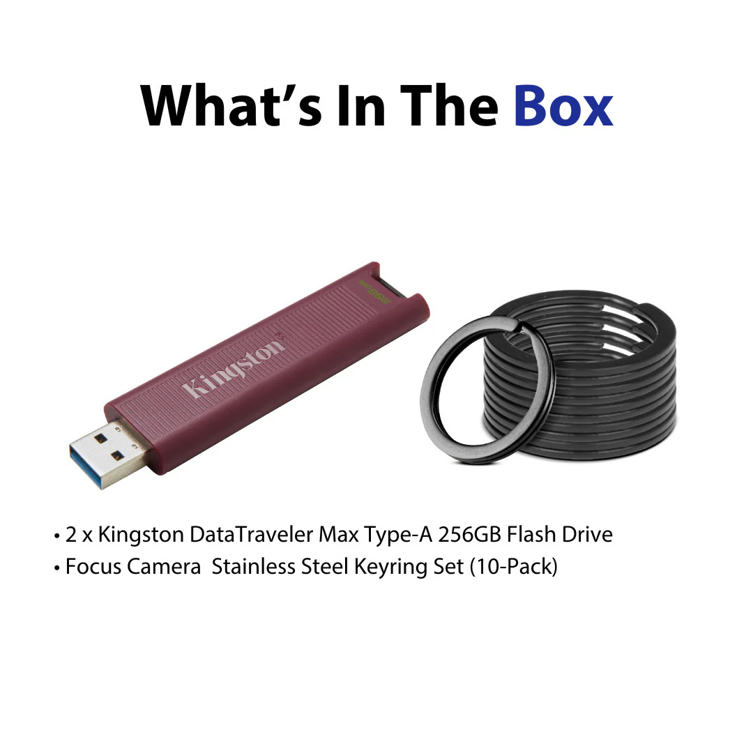 Kingston DataTraveler Max Type-A 256GB USB Flash Drive (2-Pack) with Keychain Rings Bundle - Image 7