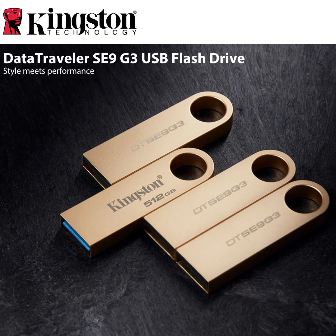 Kingston DataTraveler SE9 G3 USB 3.2 Gen 1 Flash Drive with Gold Casing (128GB) (10-Pack) Bundle - Image 3