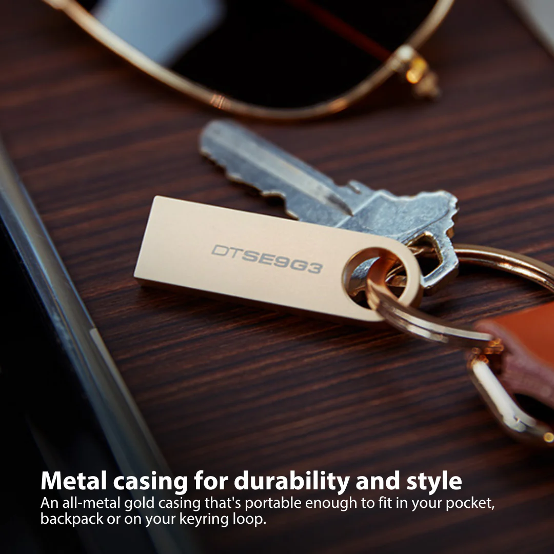 Kingston DataTraveler SE9 G3 USB 3.2 Gen 1 Flash Drive with Gold Casing (128GB) (10-Pack) Bundle - Image 6