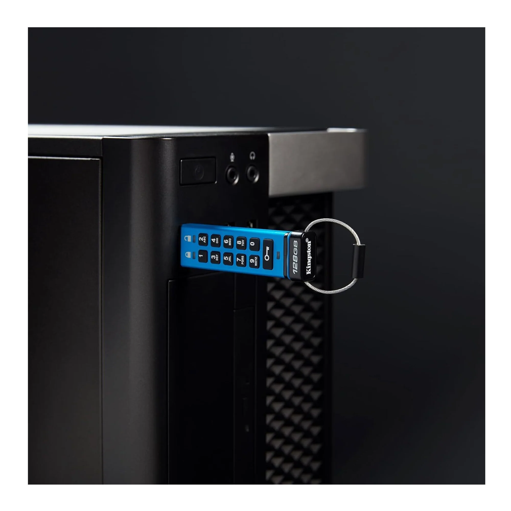 Kingston IronKey Keypad 200 Series 128GB USB-A Encrypted Flash Drive (Blue) - Image 4