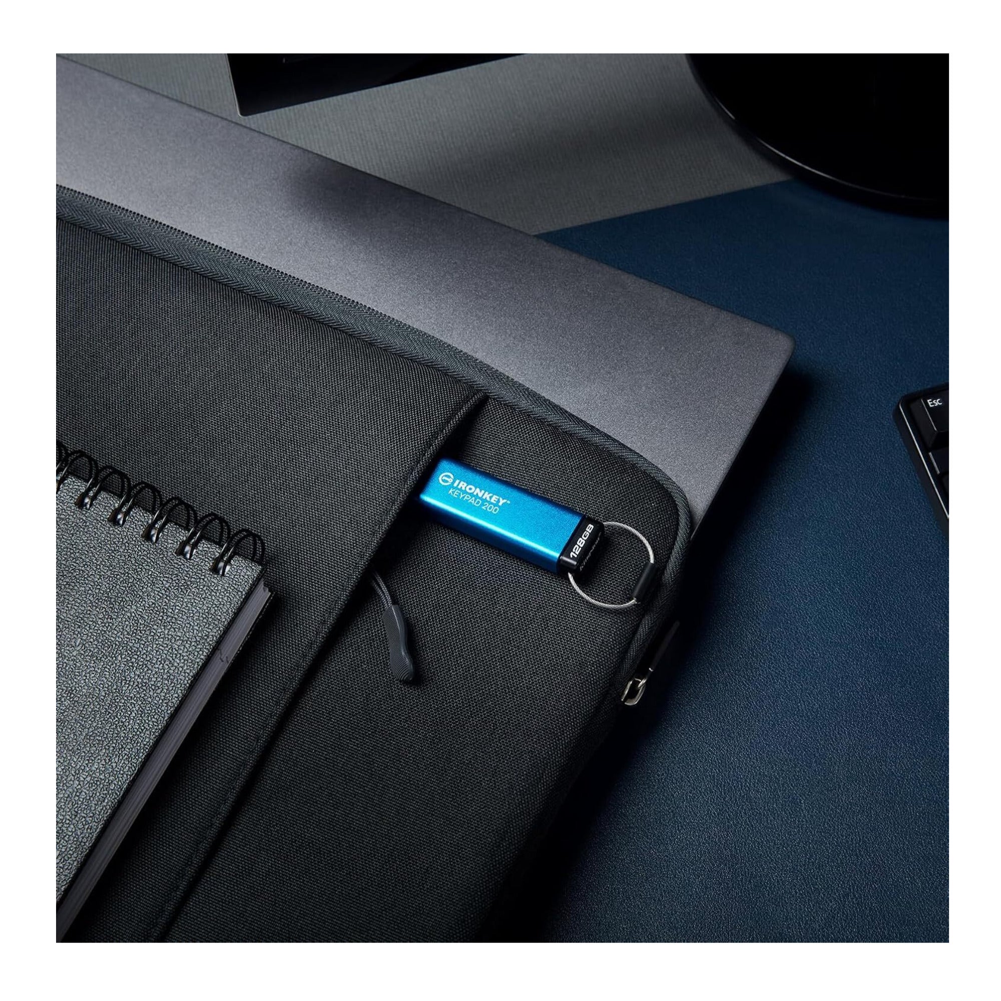 Kingston IronKey Keypad 200 Series 128GB USB-A Encrypted Flash Drive (Blue) - Image 6
