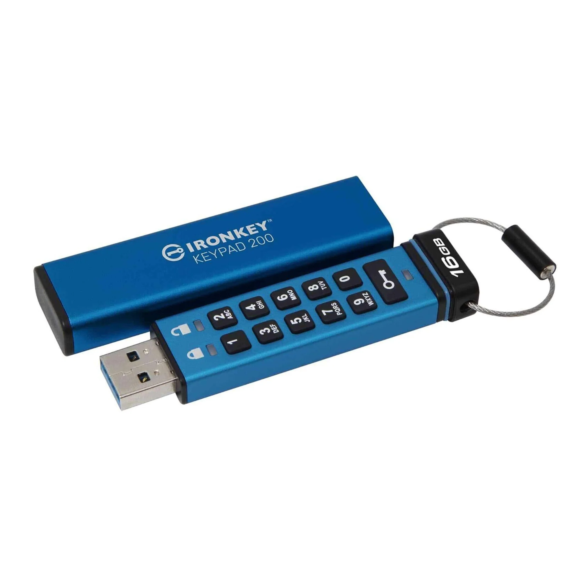 Kingston IronKey Keypad 200 Series 16GB USB-A Encrypted Flash Drive (Blue) - Image 2