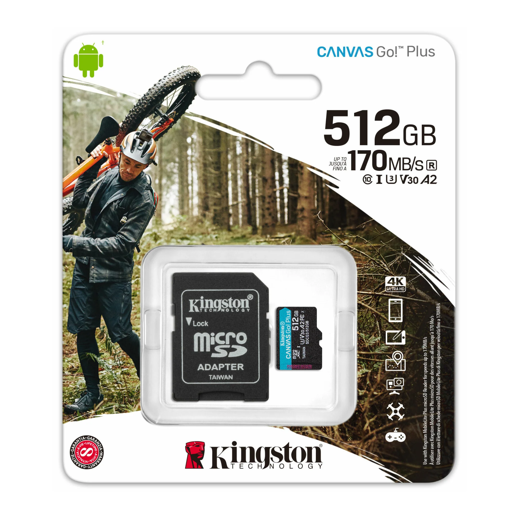 Kingston 512GB Canvas Go Plus UHS-I microSDXC Memory Card with SD Adapter - Image 3