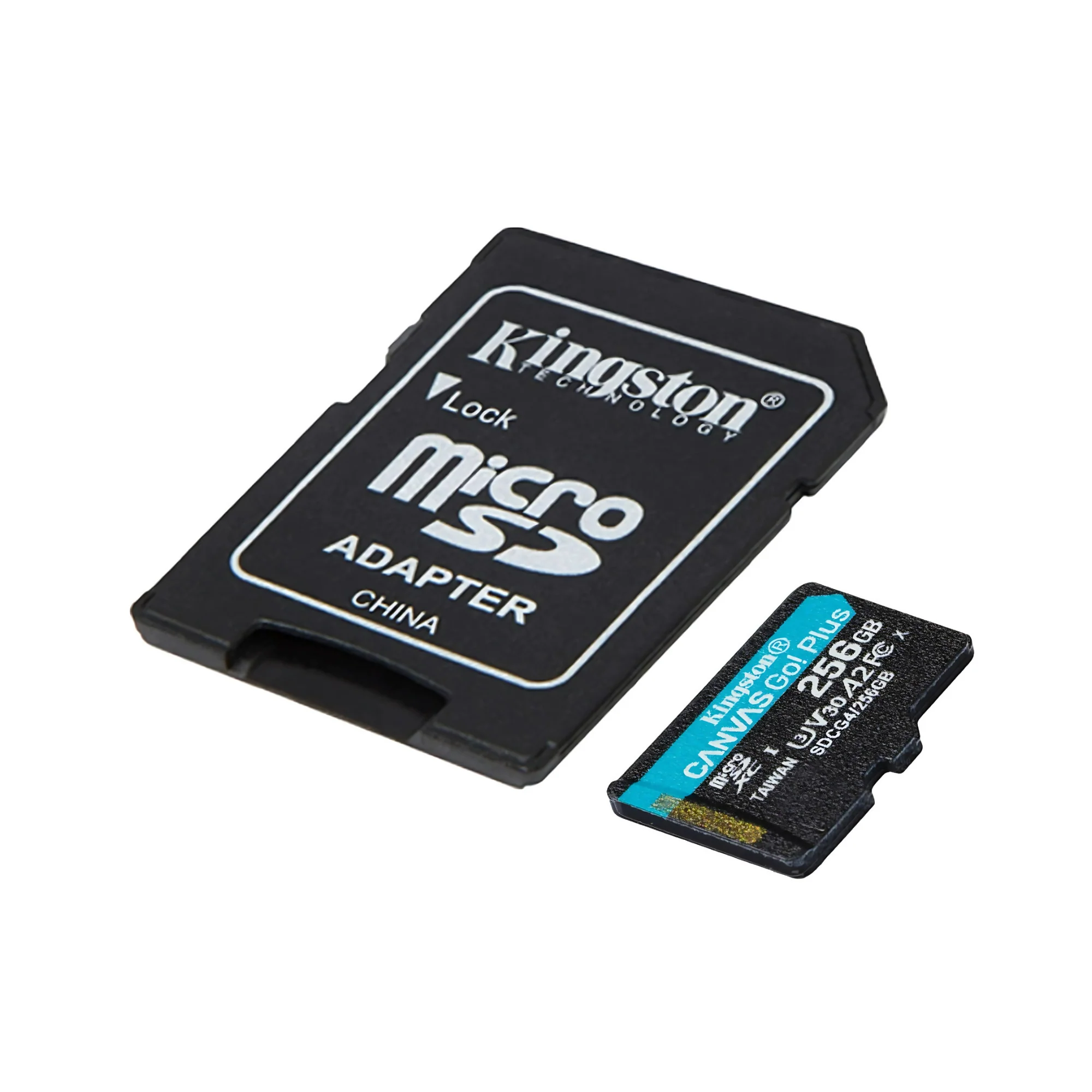 Kingston Canvas Go Plus 256GB U3 V30 A2 MicroSD Card with SD Adapter (2-Pack) - Image 3