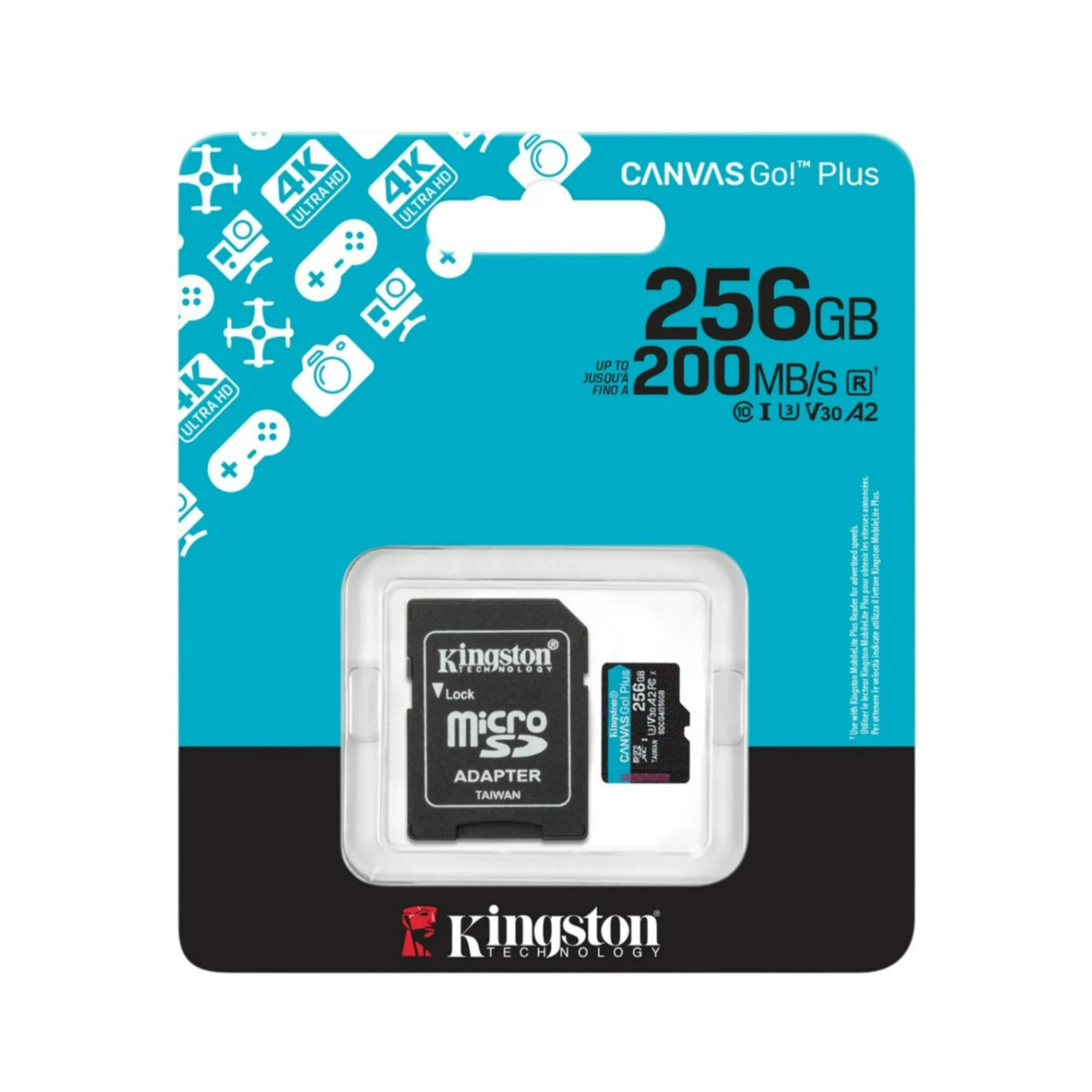 Kingston Canvas Go Plus 256GB U3 V30 A2 MicroSD Card with SD Adapter (2-Pack) - Image 4