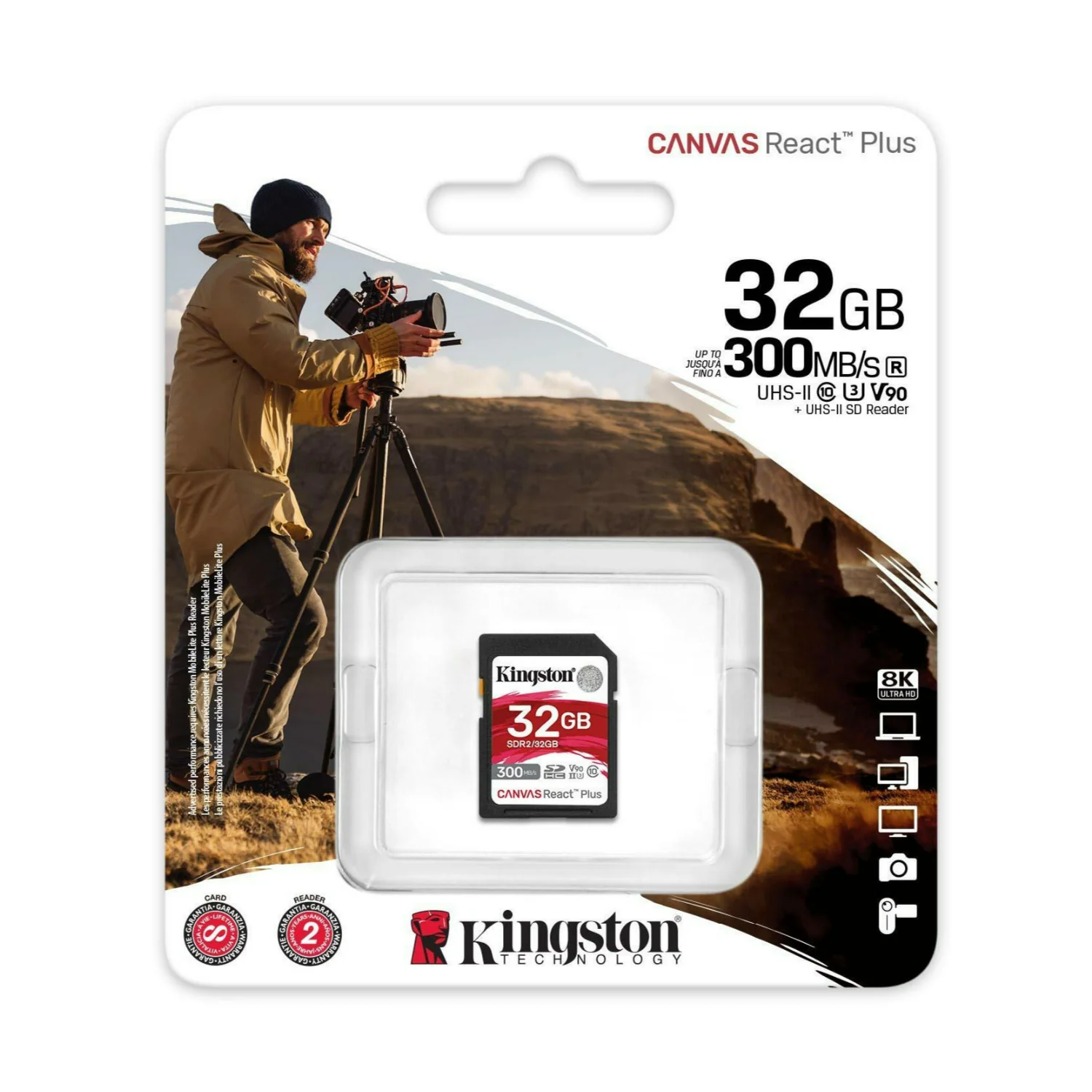 Kingston Canvas React Plus 32GB U3 V90 SD Memory Card - Image 3