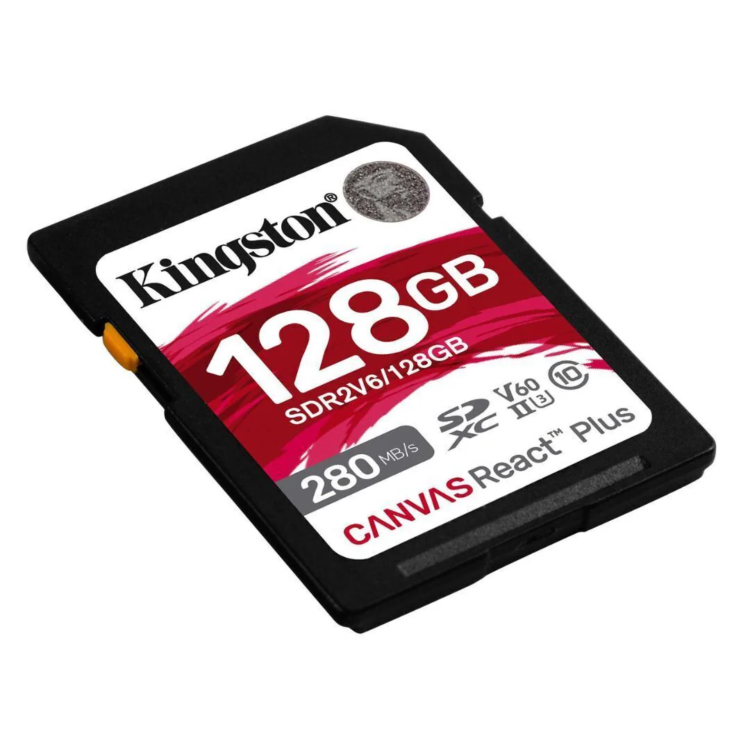 Kingston Canvas React Plus V60 UHS-II 128GB SD Memory Card with 280MB Per Second Read Speed - Image 2
