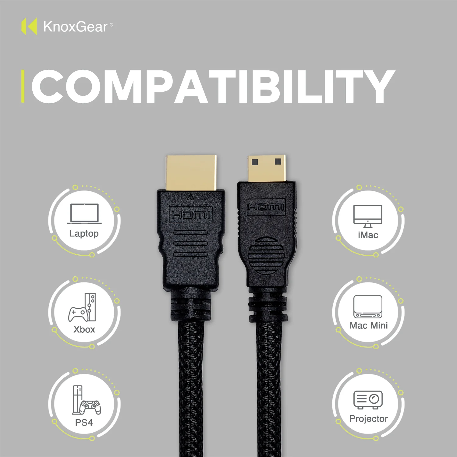 Knox Gear Nylon-Braided 4K Mini-HDMI to HDMI Cable (15 Feet) - Image 7