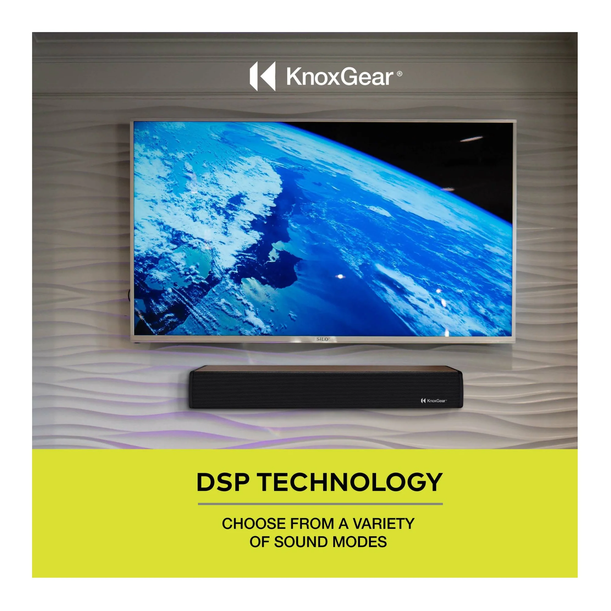 Knox Gear 60-Watt Compact Wireless 2.0ch Soundbar with Bluetooth 5.0 (Black/Oak) - Image 4