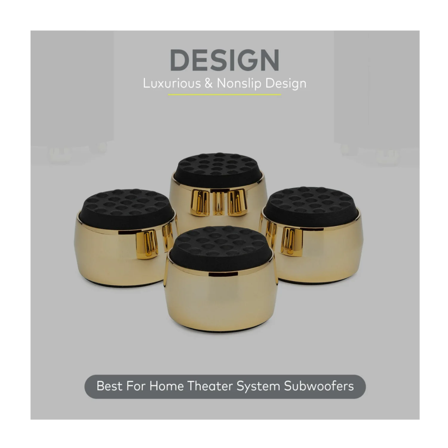 Knox Gear Subwoofer Isolation Feet (4-pack, Black/Gold) - Image 4