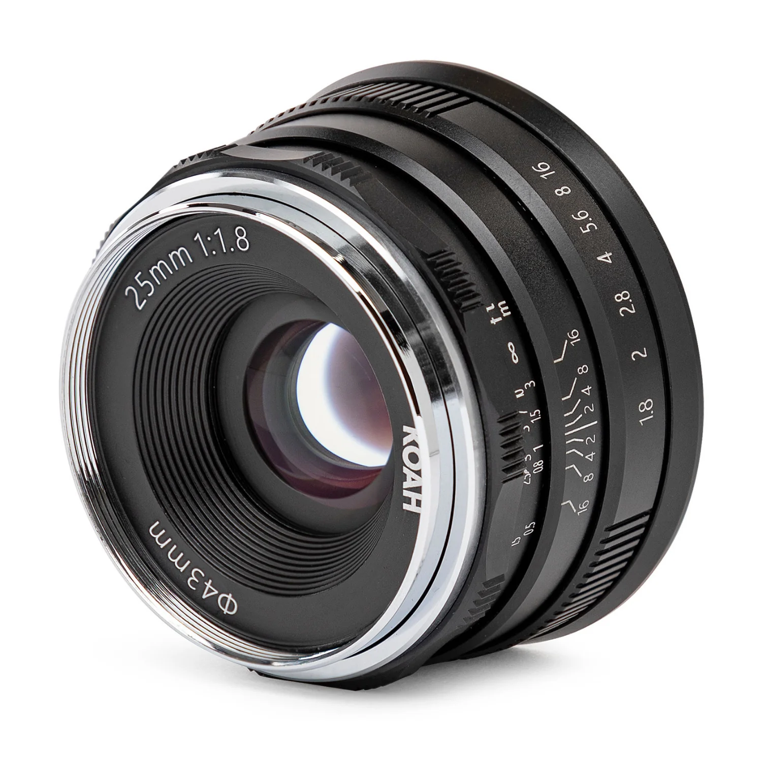 Koah Artisans Series 25mm f/1.8 Large Aperture Manual Focus Lens for Micro Four Thirds (Black) - Image 2