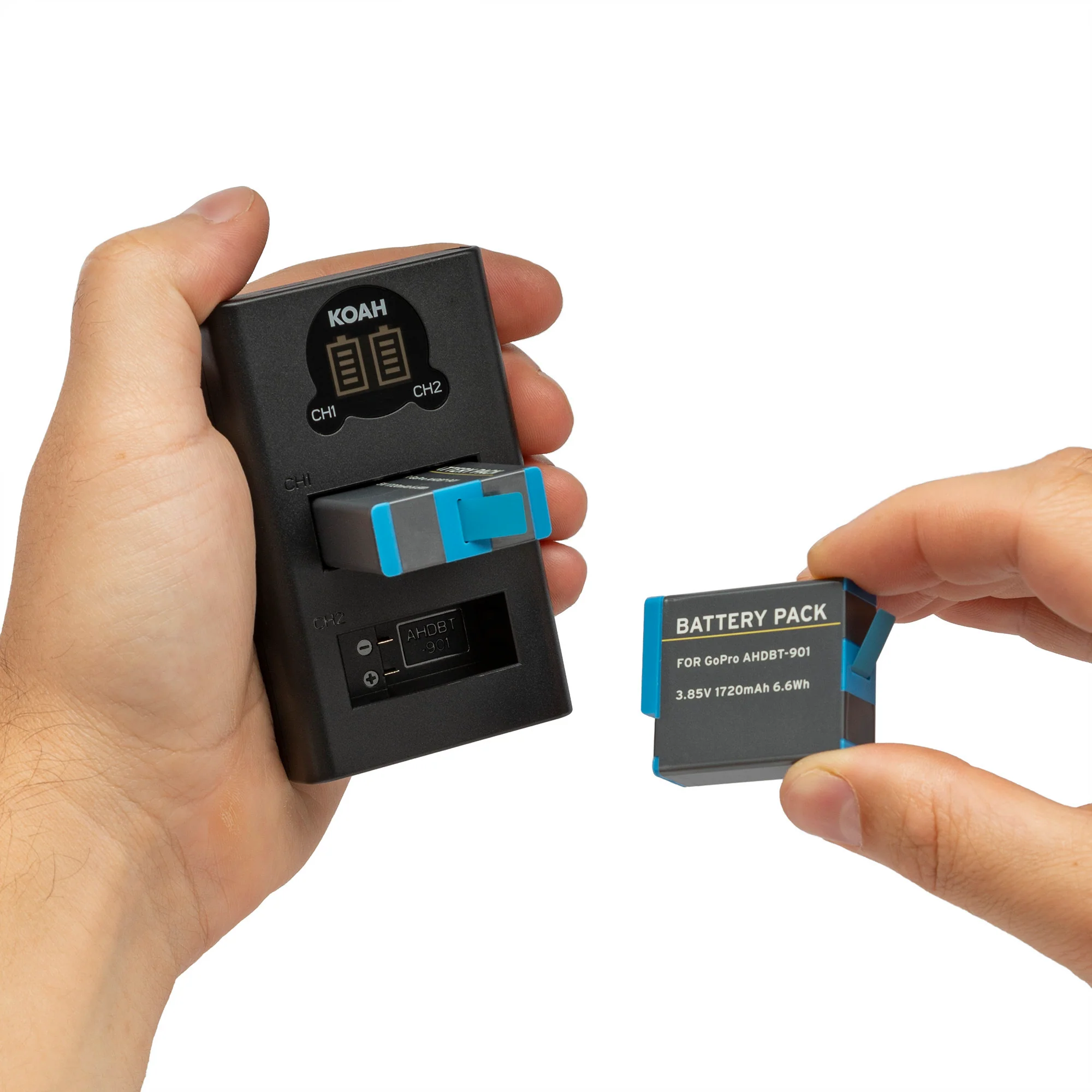 Koah Dual Battery LCD Charger and 2-Pack Battery Kit for GoPro HERO10/9 Black - Image 9