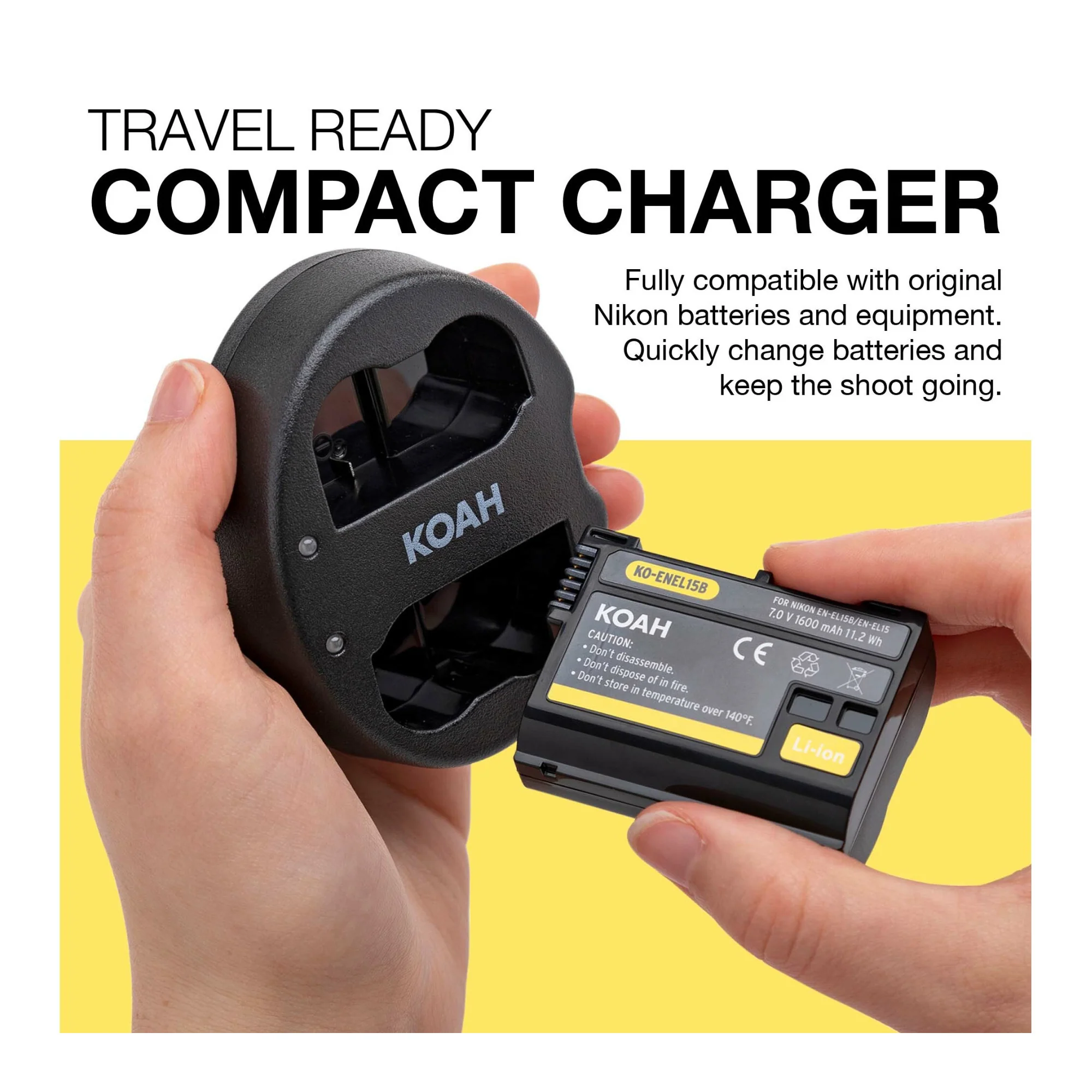 Koah Battery (2-Pack) and Dual Charger for Nikon EN-EL15B - Image 5