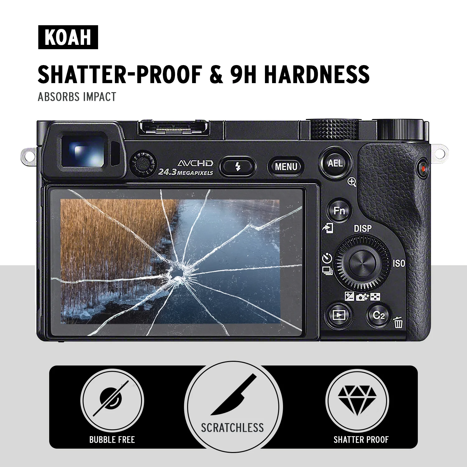Koah LCD Ultra Armor Screen Protector for Sony a6000, a6400 and a6600 Series Cameras - Image 7