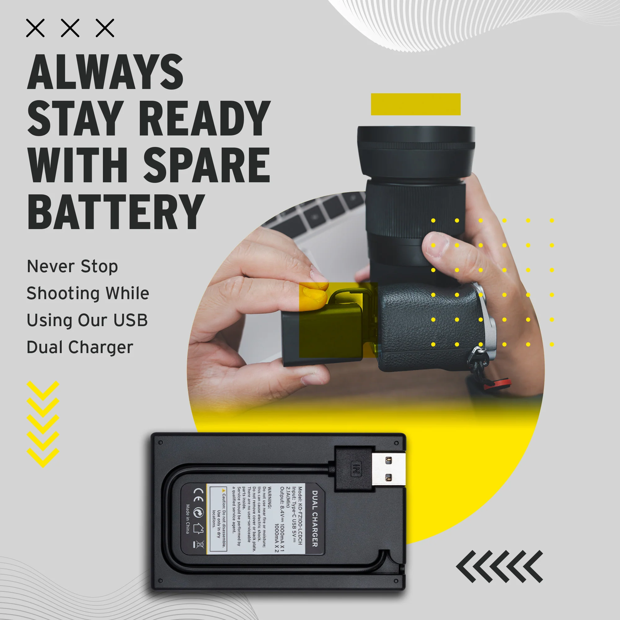 Koah Dual USB-C Charger with LCD Display for Sony NP-FZ100 Battery - Image 4