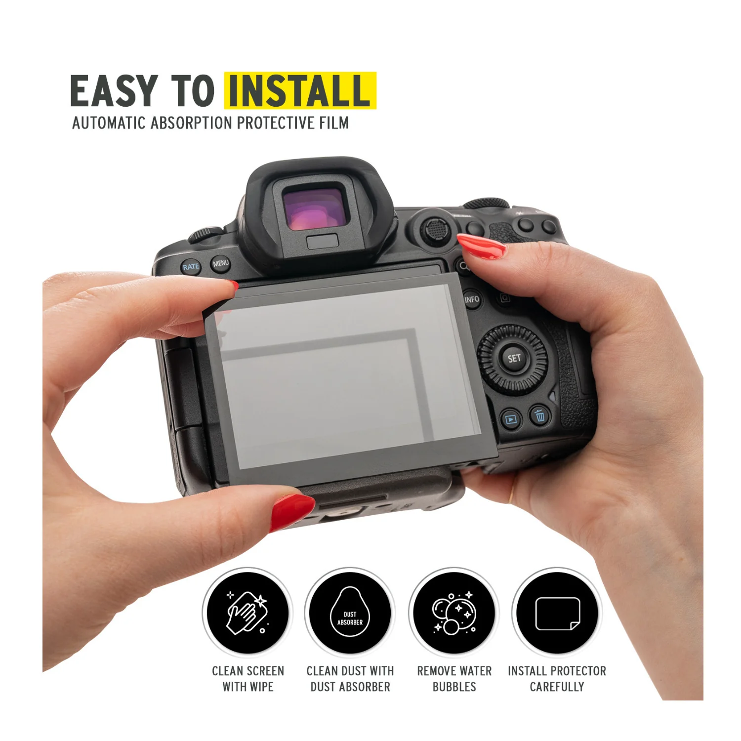 Koah LCD Ultra Armor Screen Protector for Canon EOS R5 Mirrorless Camera - Image 6