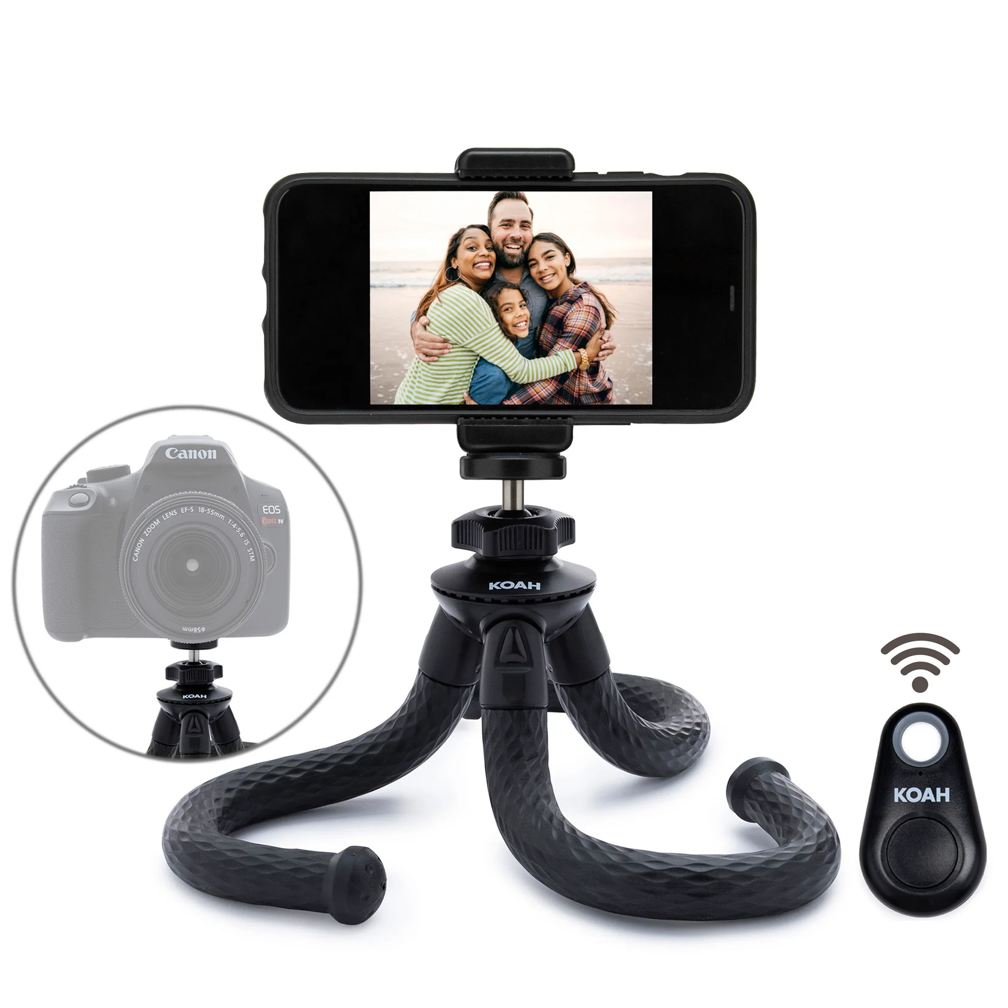 Koah Kanguru 12-Inch Flexible Waterproof Tripod with Bluetooth for iPhone, Galaxy, Go Pro Cameras - Image 14