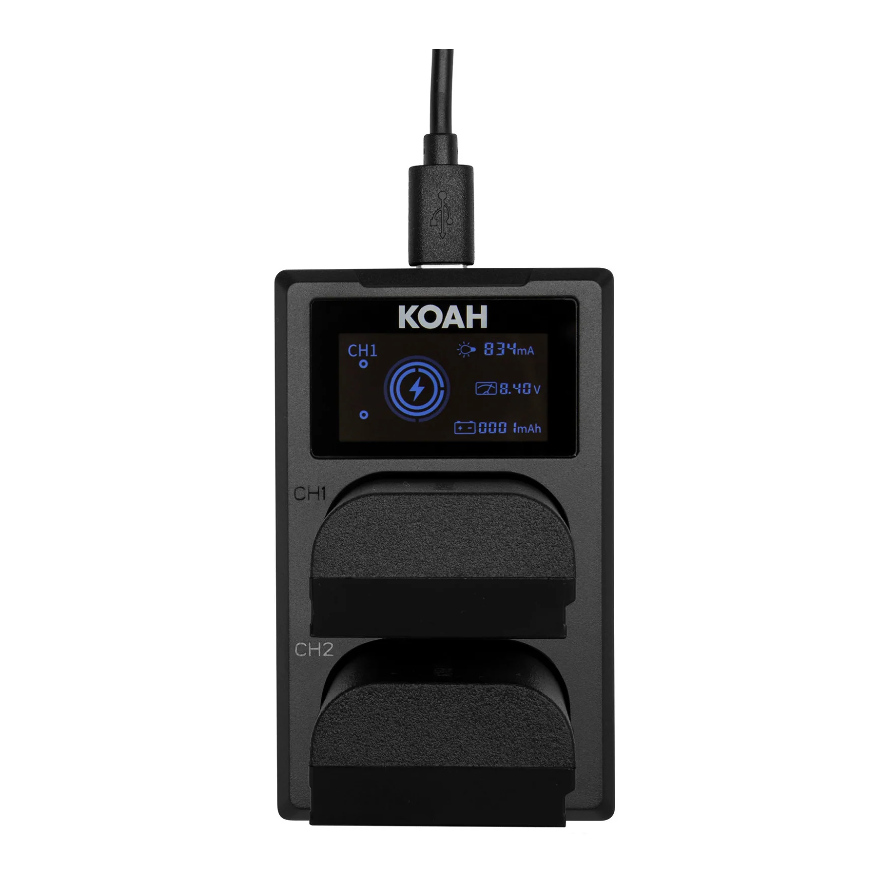 Koah Rechargeable 2250mAh Replacement Batteries for Canon LP-E6NH (2-Pack) and Dual LCD Charger - Image 9