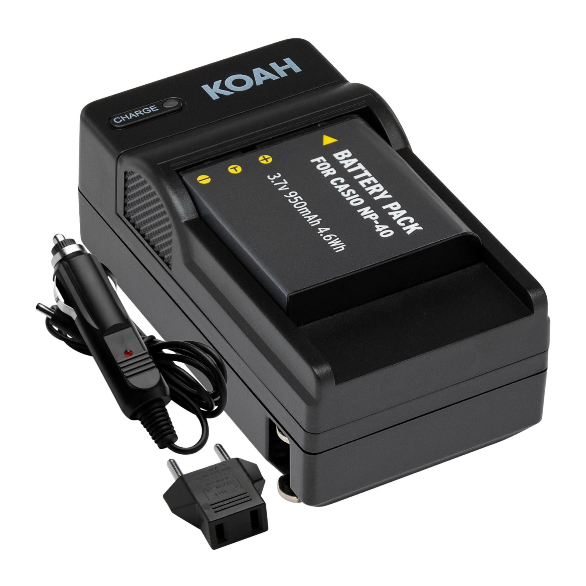 Koah Rechargeable Lithium-Ion Battery and Charger Kit Compatible with Casio NP-40 and Kodak LB-060 - Image 2