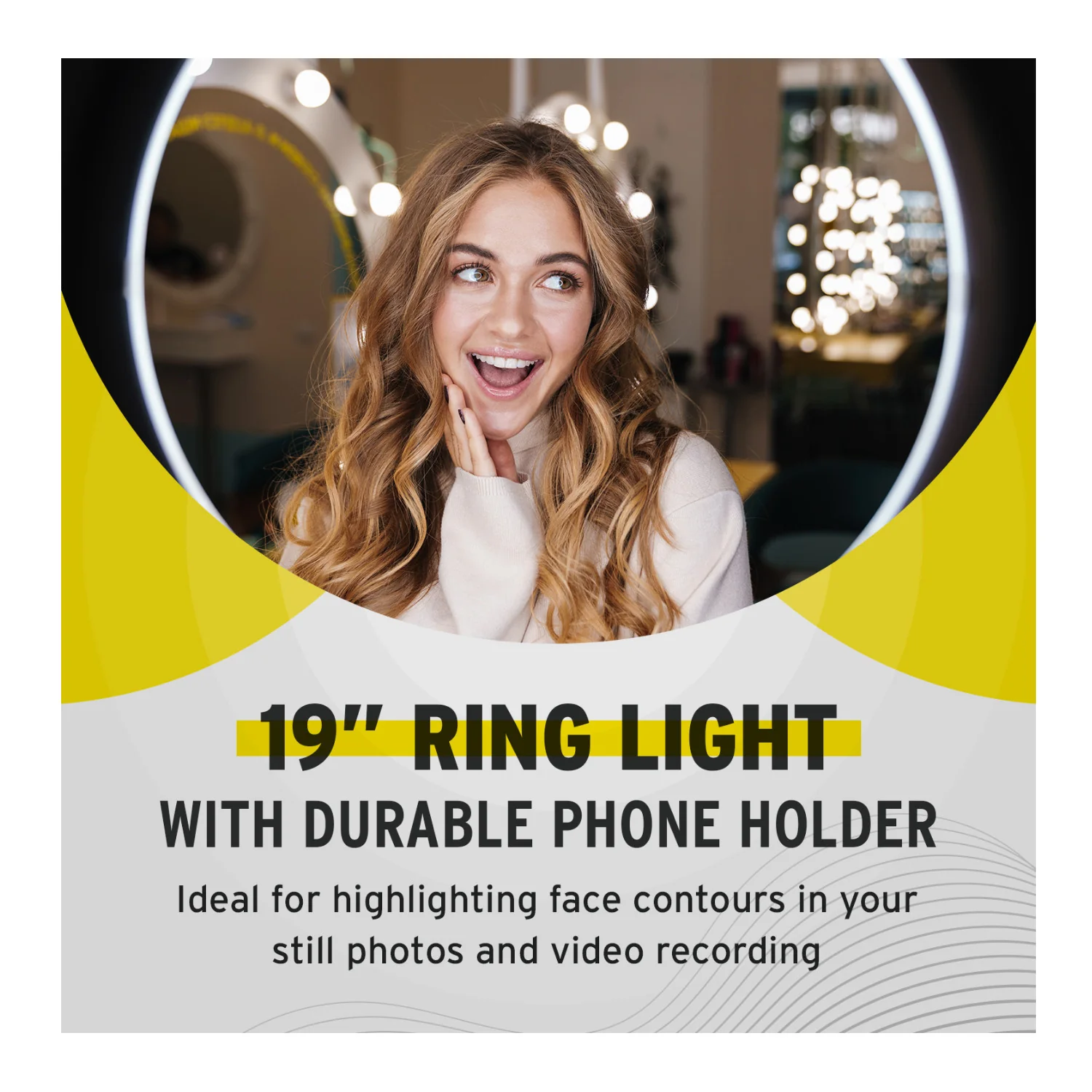 Koah SOL SPHERE 19-Inch 55W Ring Light Kit with Carrying Bag Bundle and Air Cushioned Stand - Image 6