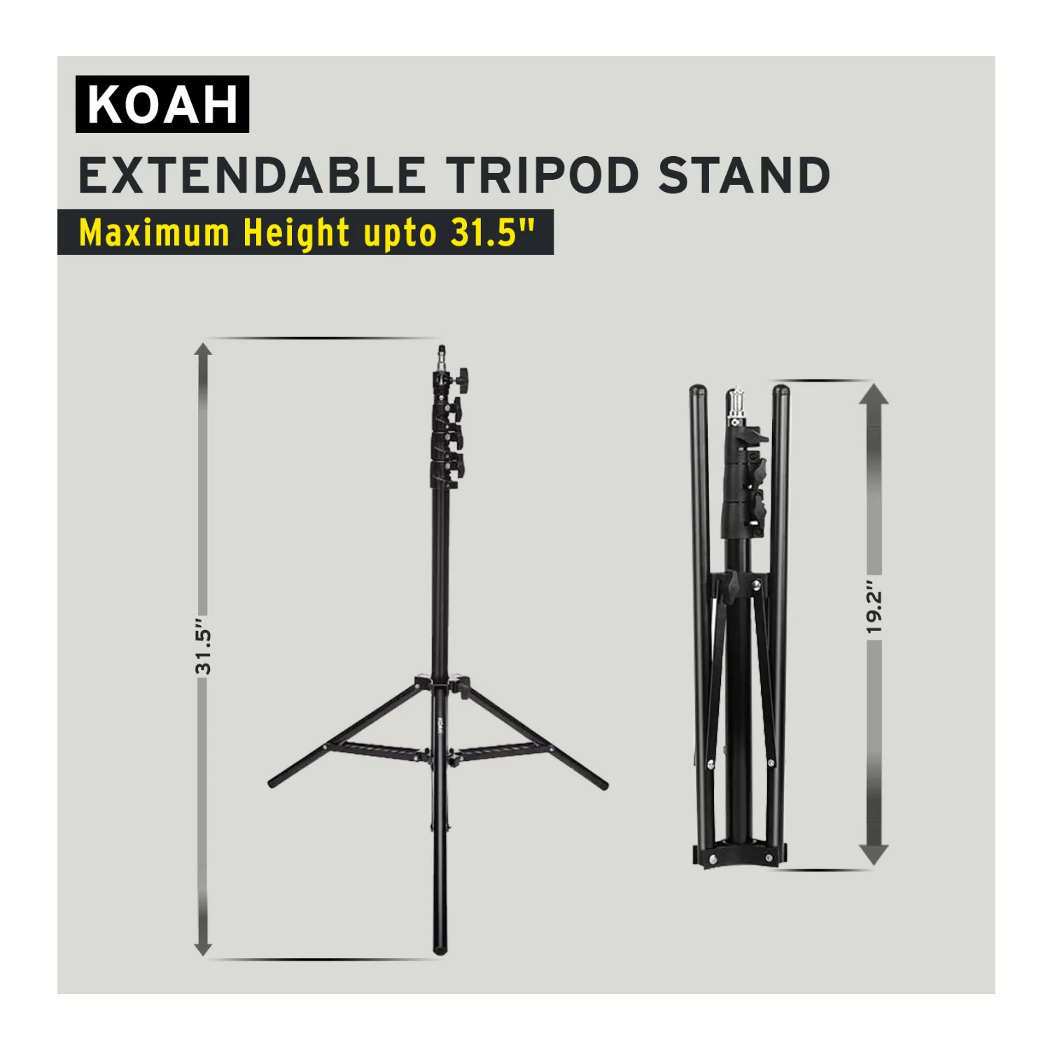 Koah SOL SPHERE 19" 55W Ring Light Kit with Carrying Bag and Smartphone Holder for Content Creation - Image 2