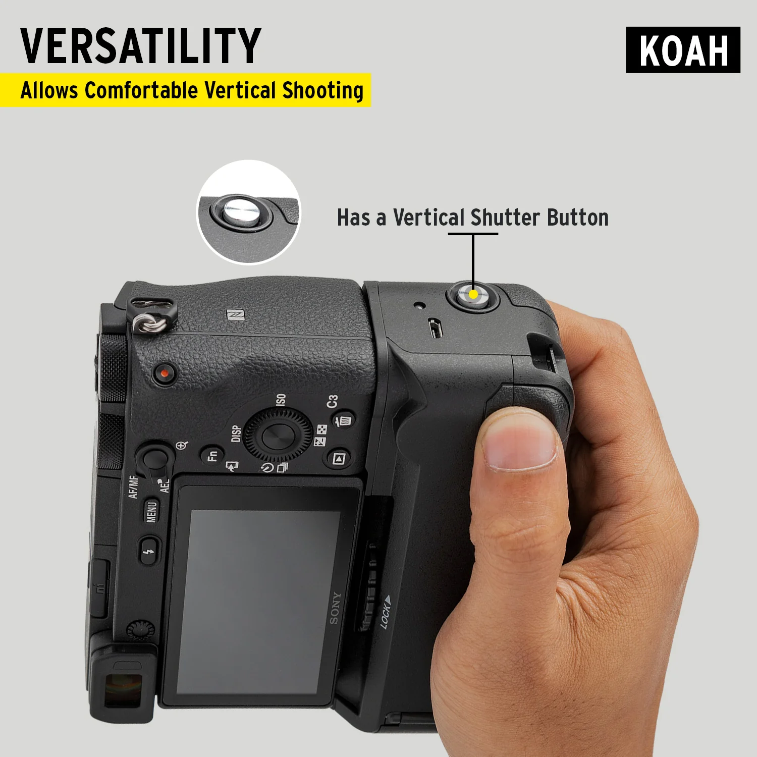 Koah Battery Grip for Sony a6500 Camera - Image 4