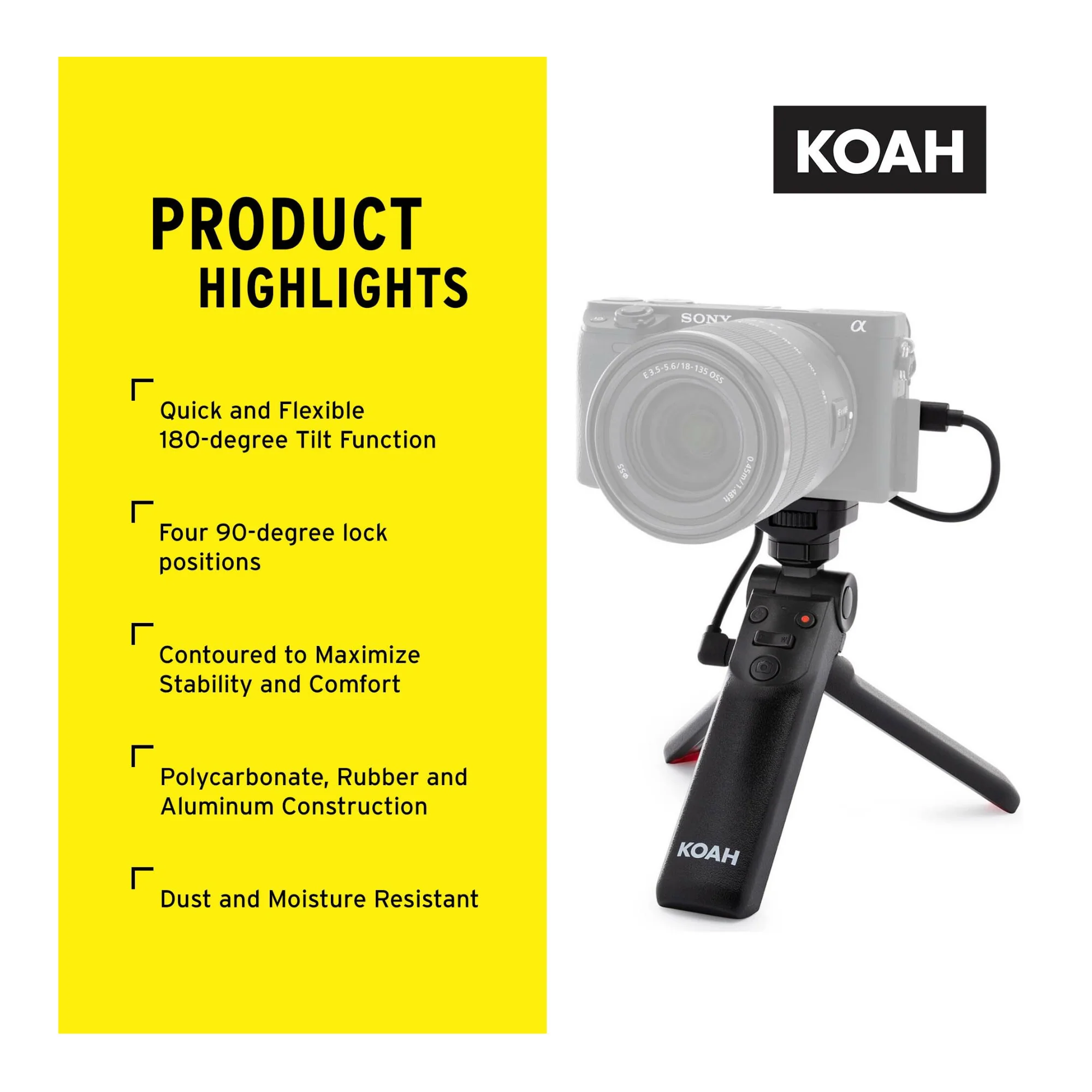 Koah Vlogging Camera Grip and Tripod for Content Creators - Image 4