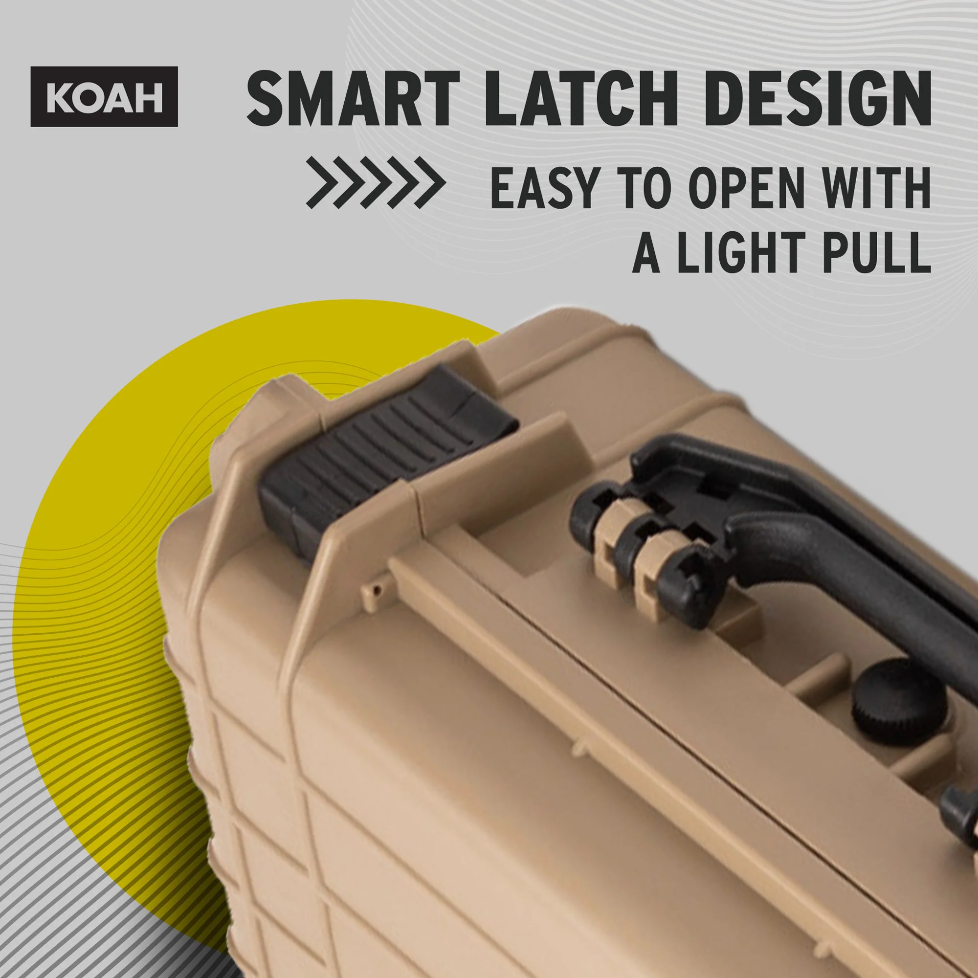 Koah Weatherproof Hard Case with Customizable Foam (18 x 14 x 7 Inch) - Tan - Image 24