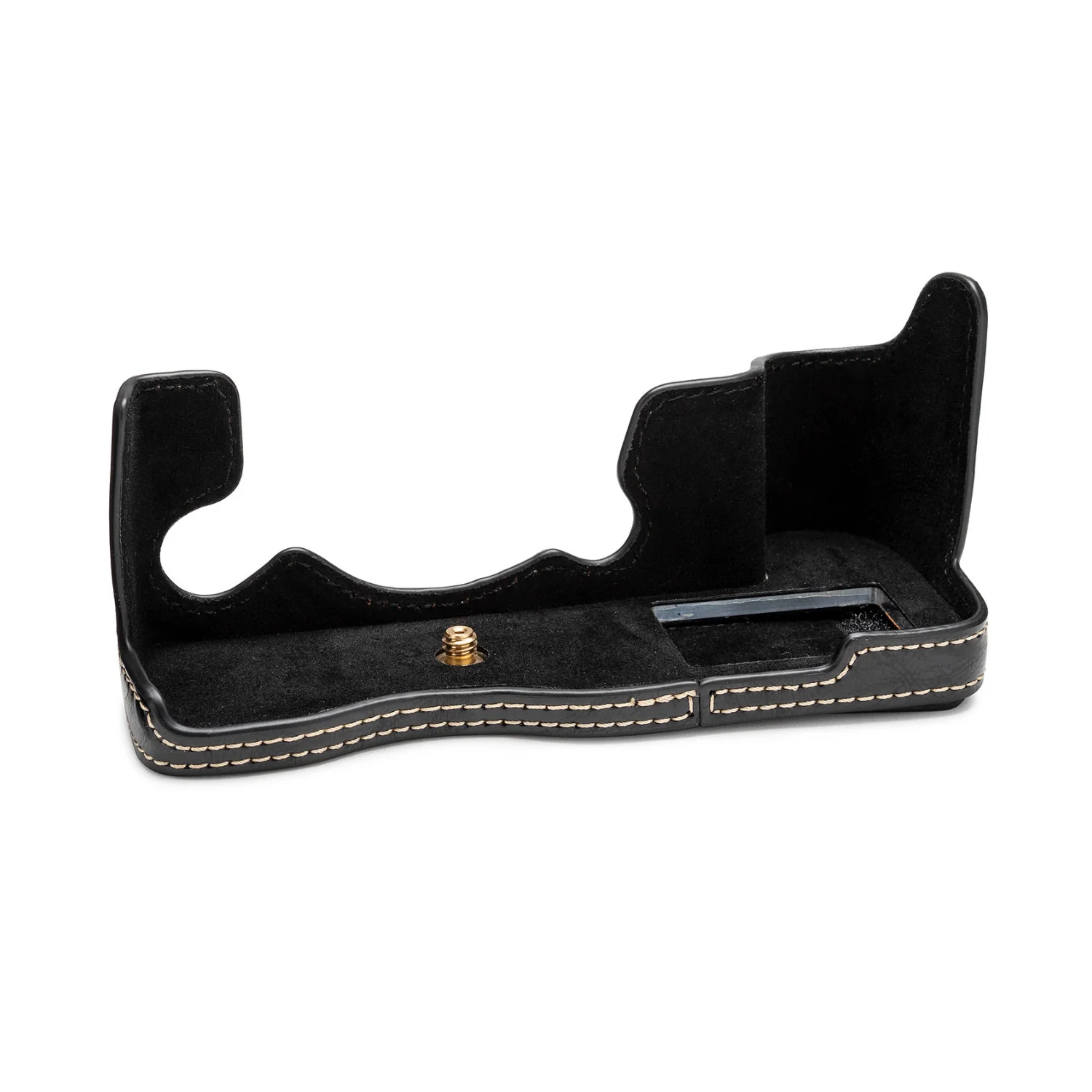 Koah Leather Half Case with Strap for Fujifilm X-H1 (Black) - Image 2