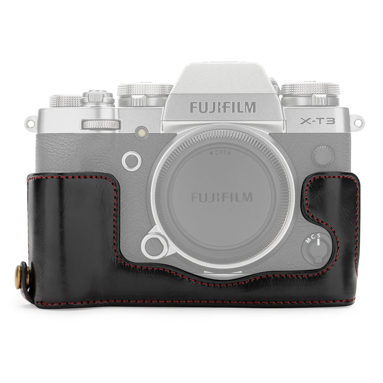 Koah Leather Half Case for Fujifilm X-T3 Mirrorless Camera (Black) - Image 2