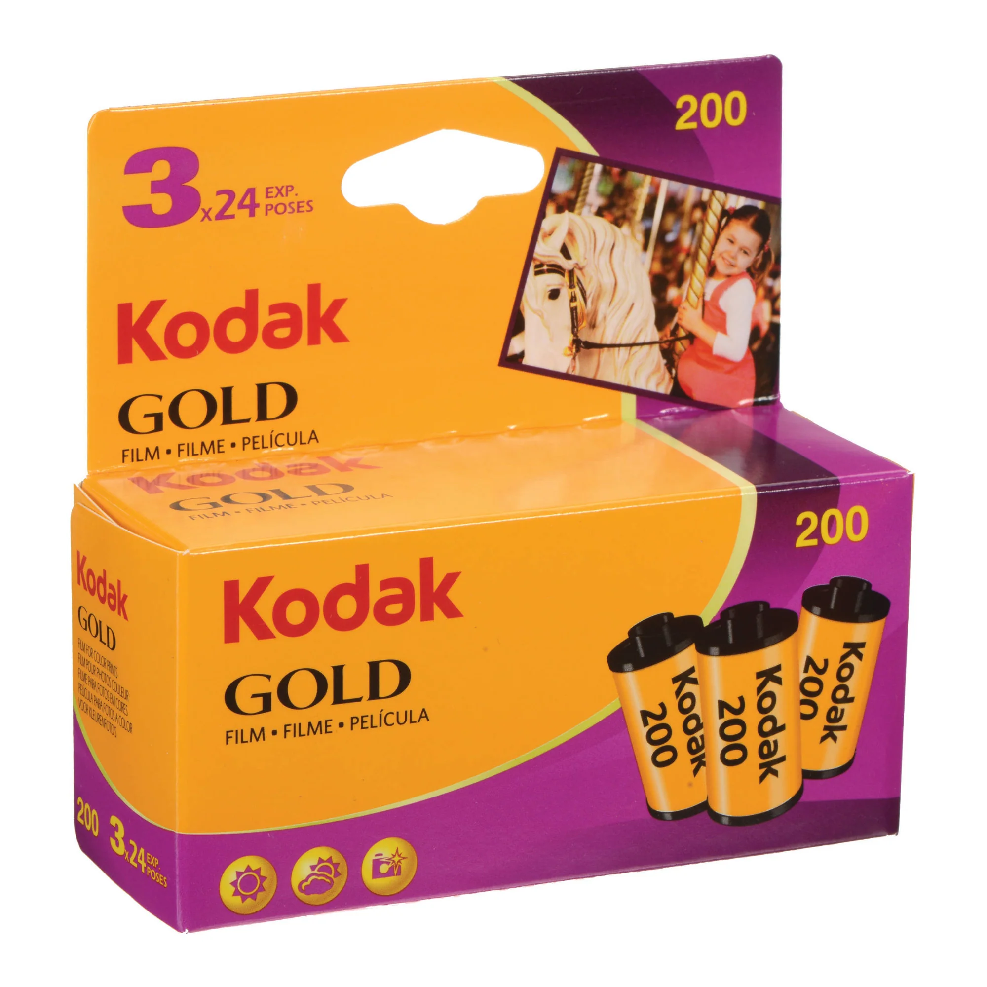 Kodak Gold 200 Film (135mm, 3-Roll, 24 Exposures Per Roll)