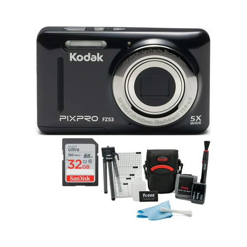 Kodak PIXPRO Friendly Zoom FZ53 Digital Camera (Black) with Accessory Bundle