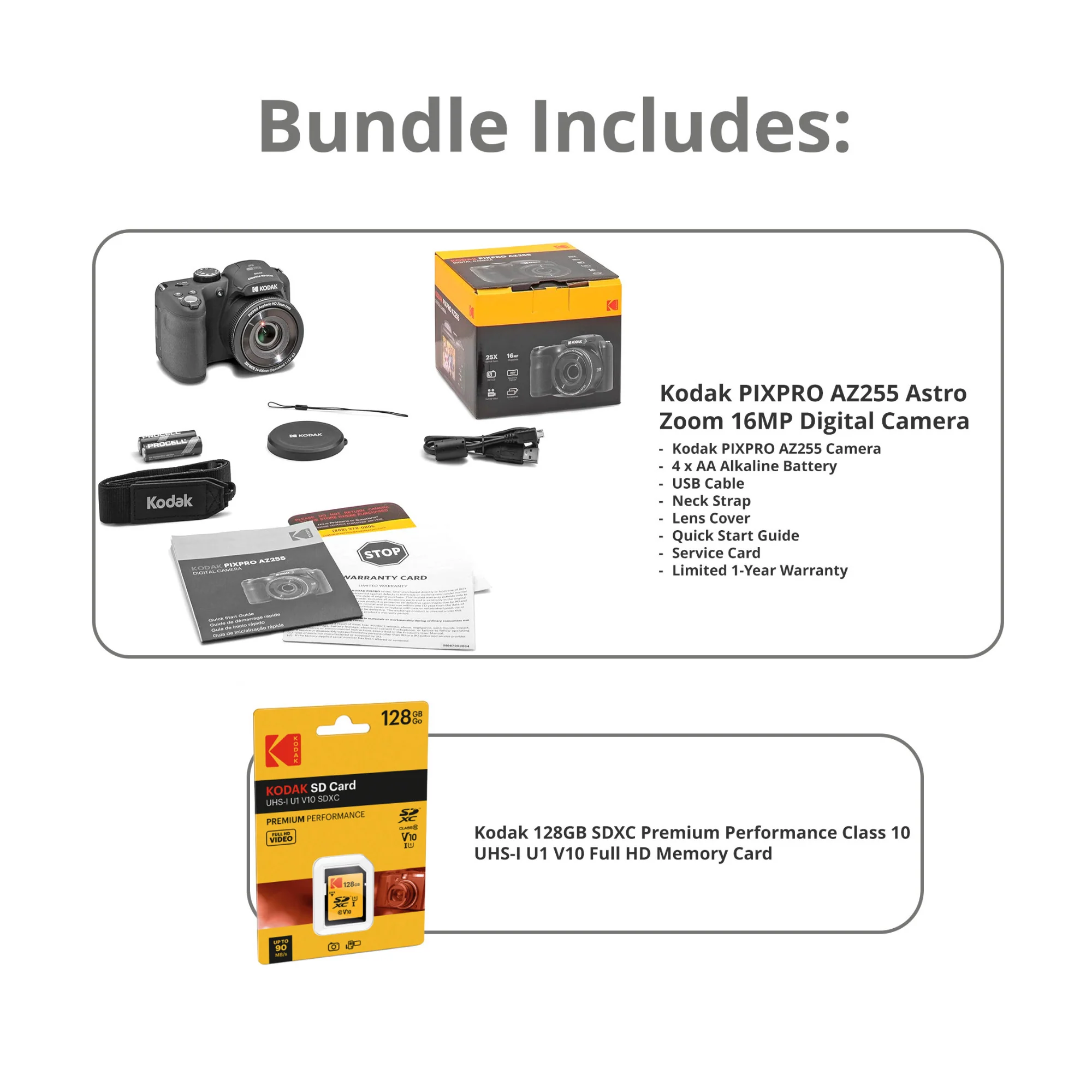 Kodak PIXPRO AZ255 Astro Zoom 16MP Digital Camera (Black) with 128GB SDXC Card - Image 7