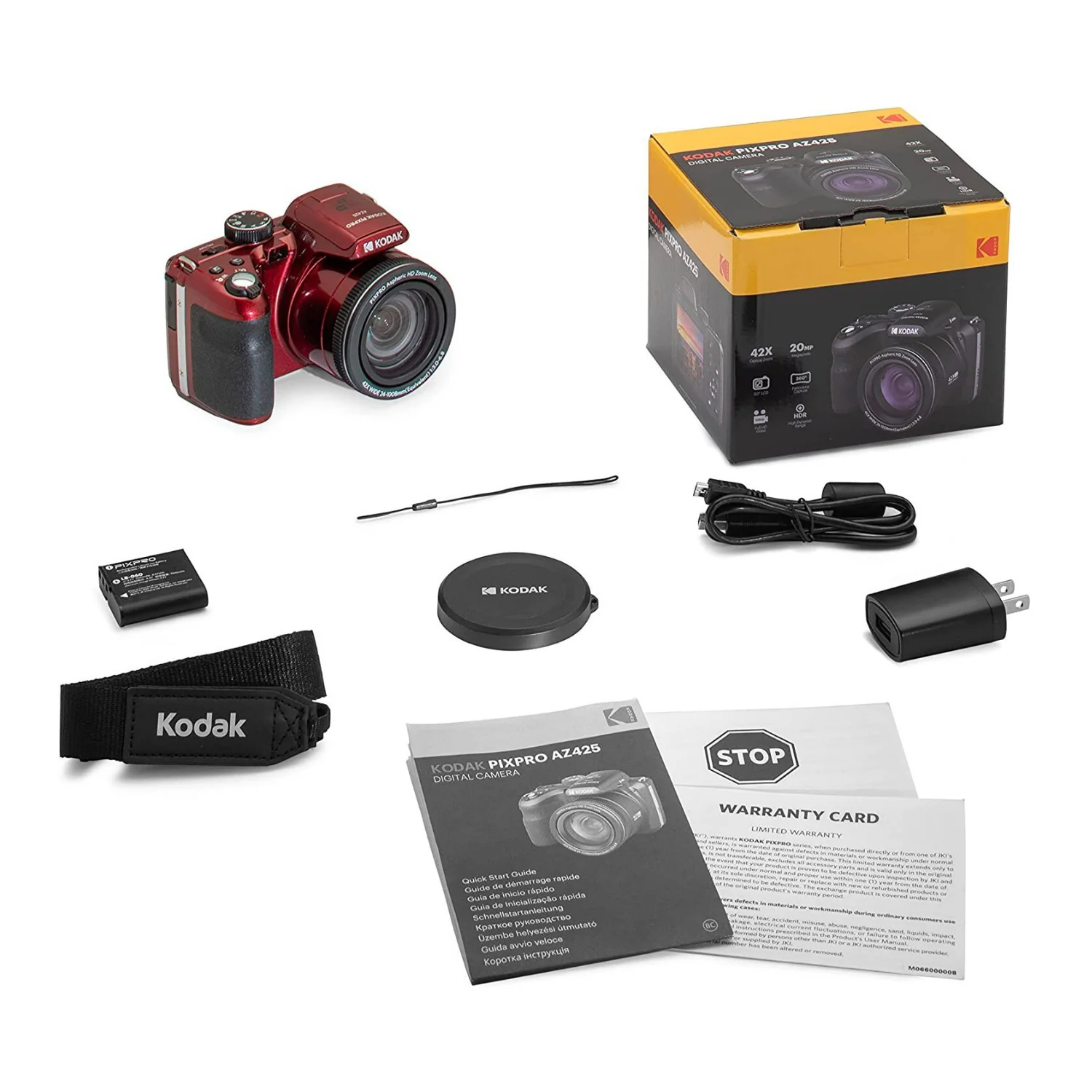 Kodak PIXPRO AZ425 Astro Zoom 20MP Camera with 42x Zoom (Red) with Accessory kit - Image 9