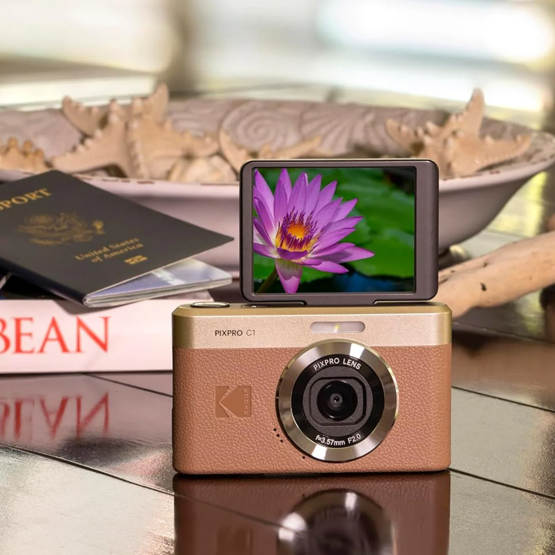 KODAK PIXPRO C1 Friendly Zoom 13MP 1080p Digital Camera (Tan) Bundle - Image 2